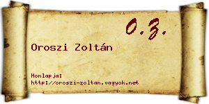 Oroszi Zoltán névjegykártya